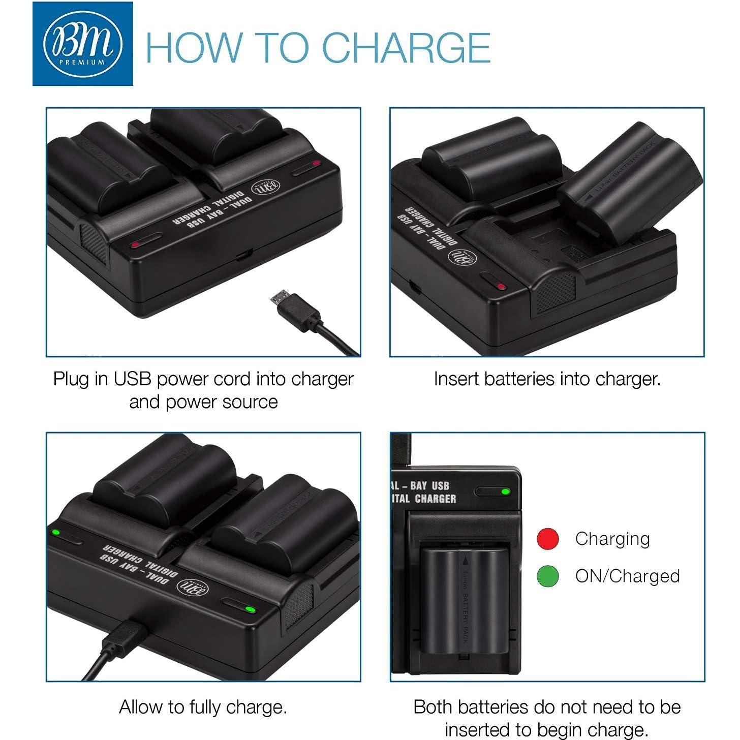 BM Paquete de 2 Baterías CGA-S006 y Cargador Doble para Panasonic