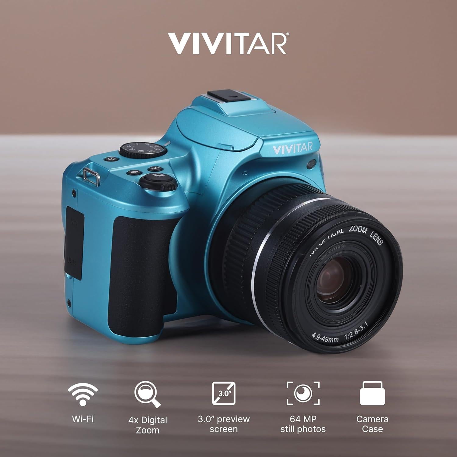 Cámara Digital 4K Vivitar Bridge 10x 64 MP Zoom Óptico