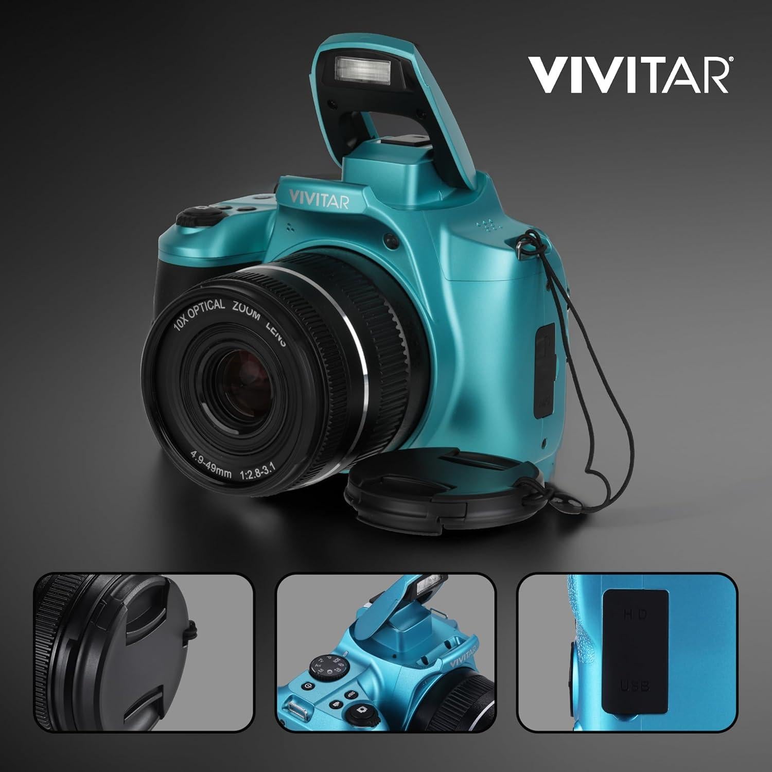 Cámara Digital 4K Vivitar Bridge 10x 64 MP Zoom Óptico