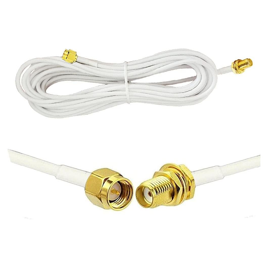 Cable de Extensión SMA 4.88m CORONIR Macho a Hembra Blanco