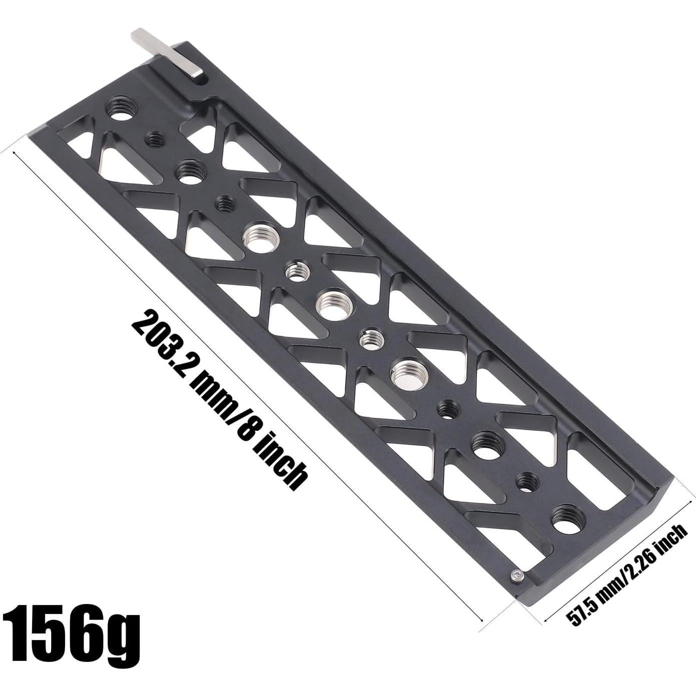 Placa Dovetail Ligera 203mm FocusFoto para Jaula de Cámara