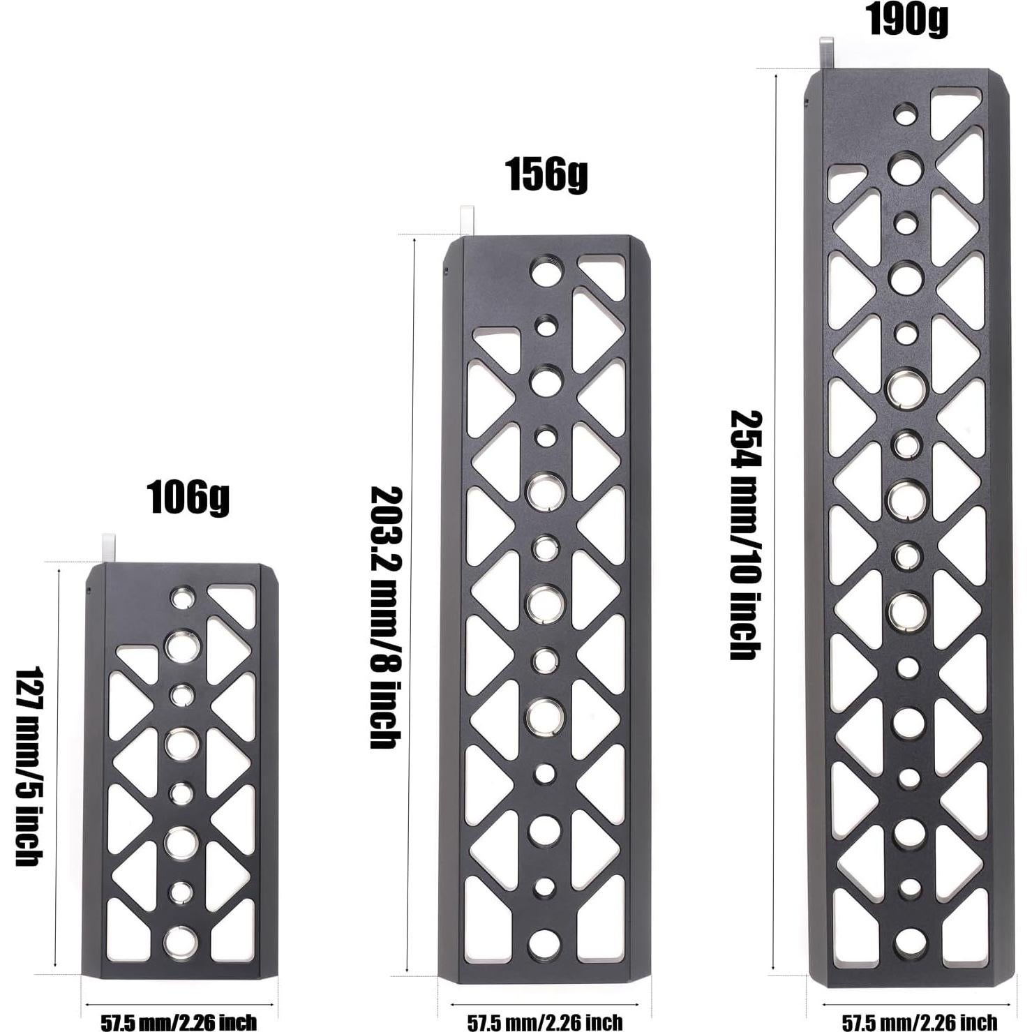 Placa Dovetail Ligera 203mm FocusFoto para Jaula de Cámara