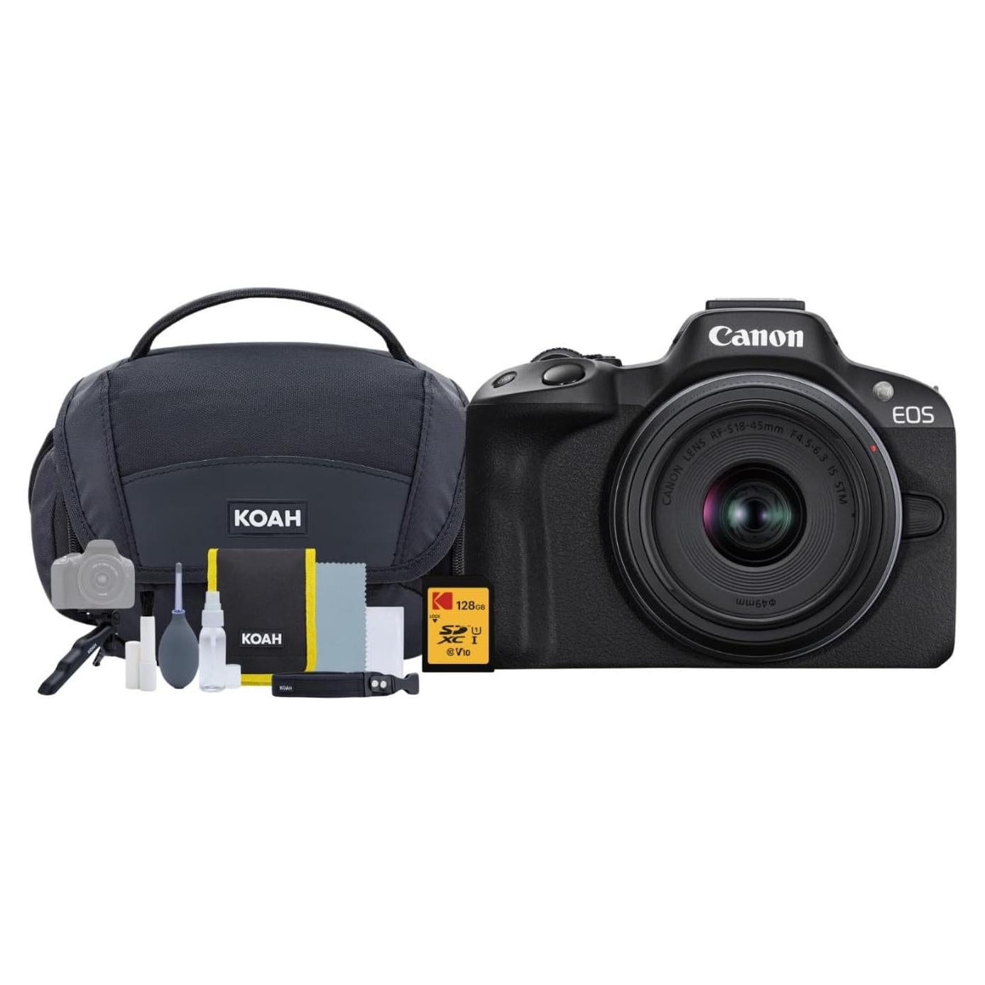 Cámara Sin Espejo Canon EOS R50 con Lente 18-45mm y Accesorios