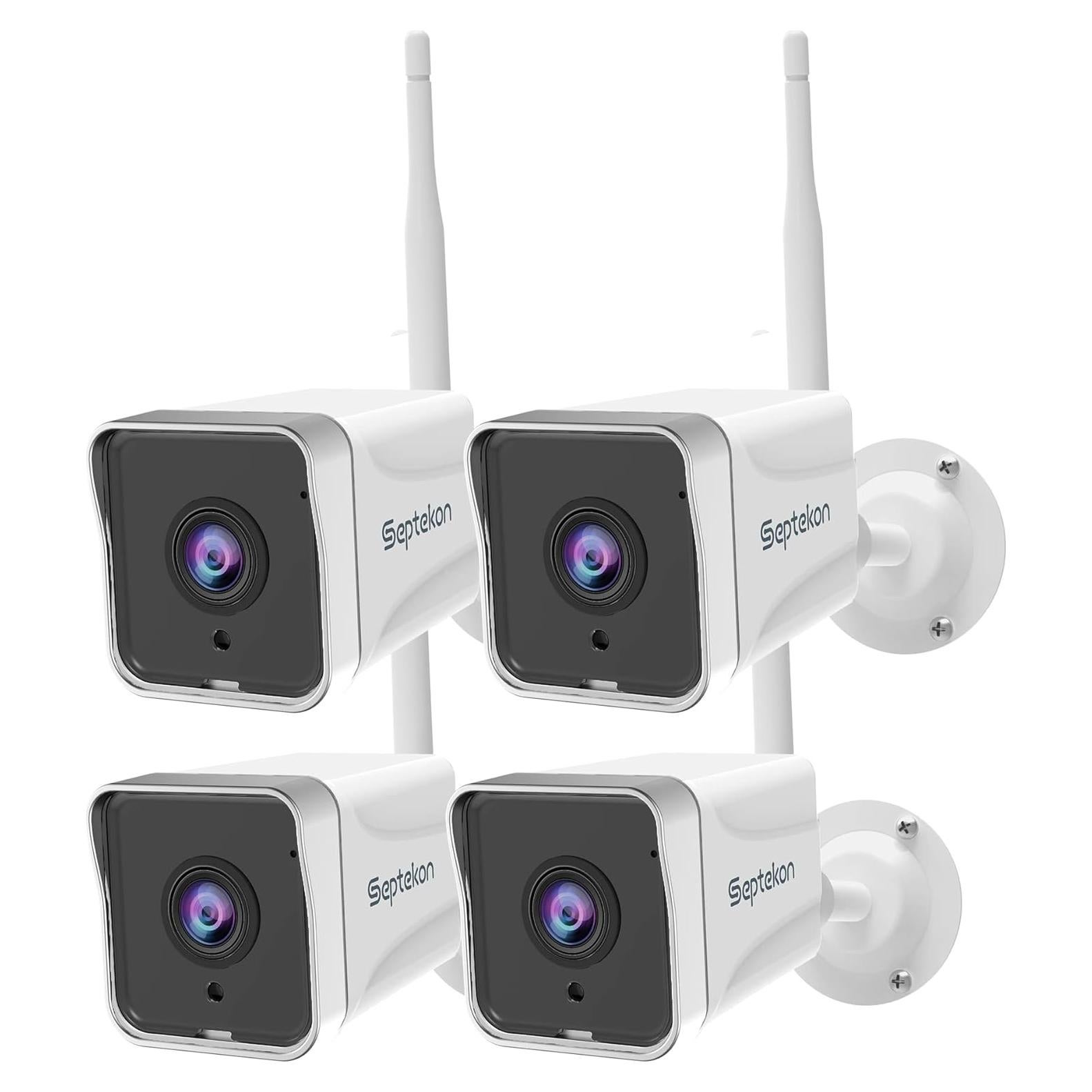 Cámara de Seguridad Exterior Septekon 4 Paquete 2K WiFi IP66