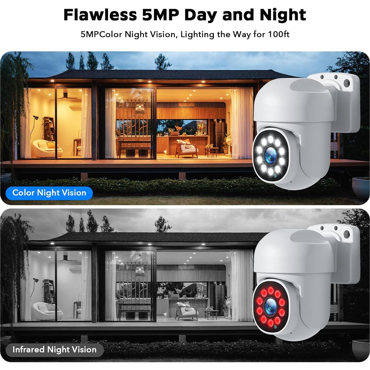 Sistema de Cámara de Seguridad Camcamp 5MP 4 Cámaras POE NVR 8CH