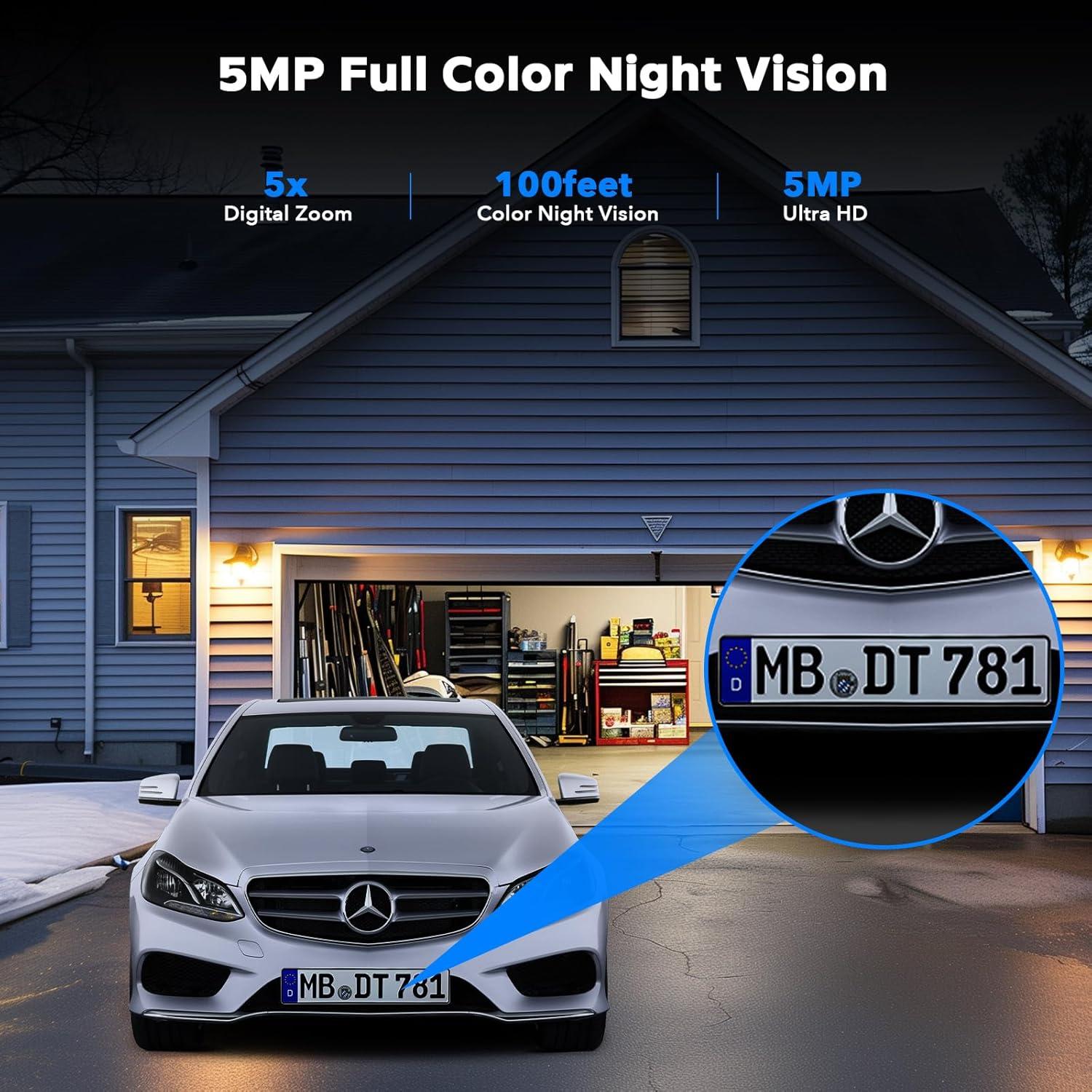 Sistema de Cámara de Seguridad Camcamp 5MP 4 Cámaras POE NVR 8CH