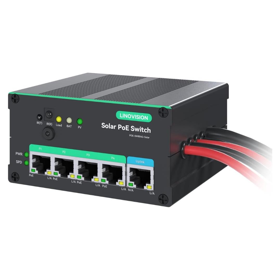 Interruptor PoE Solar LINOVISION 4 Puertos 120W MPPT