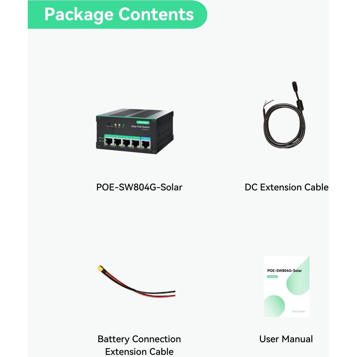 Interruptor PoE Solar LINOVISION 4 Puertos 120W MPPT