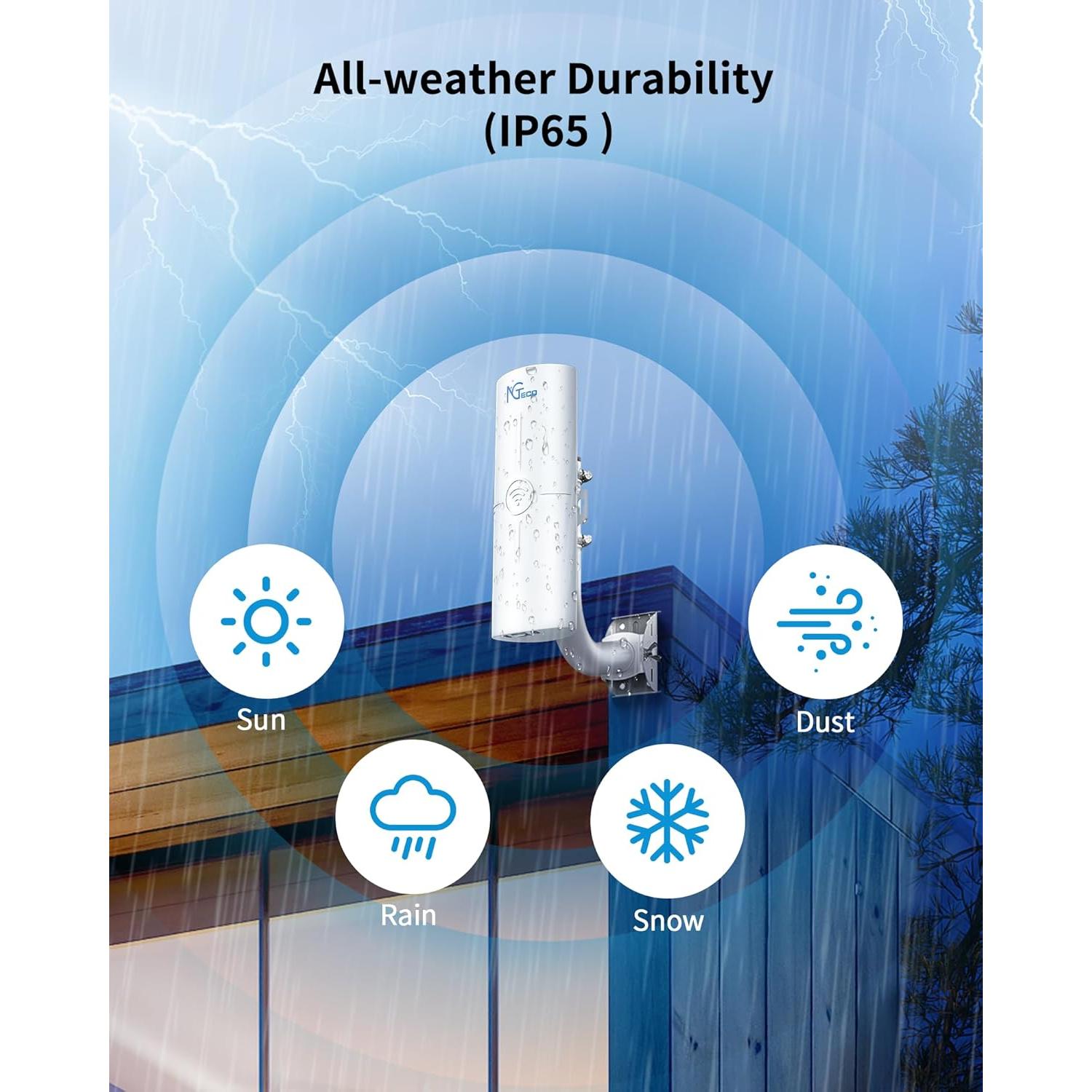 Puente Inalámbrico NGTeco NG-CPE820 5KM 14dBi Exterior