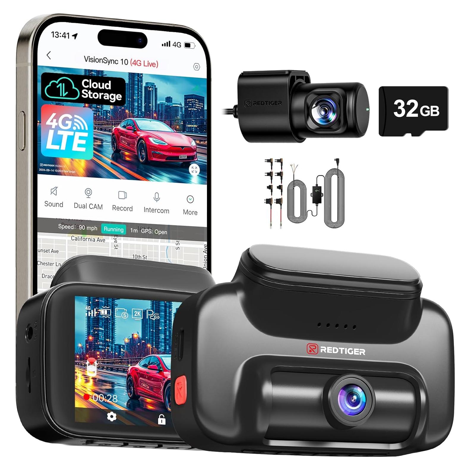 Cámara de Salpicadero 4G LTE REDTIGER VS10 2.5K + 1080P