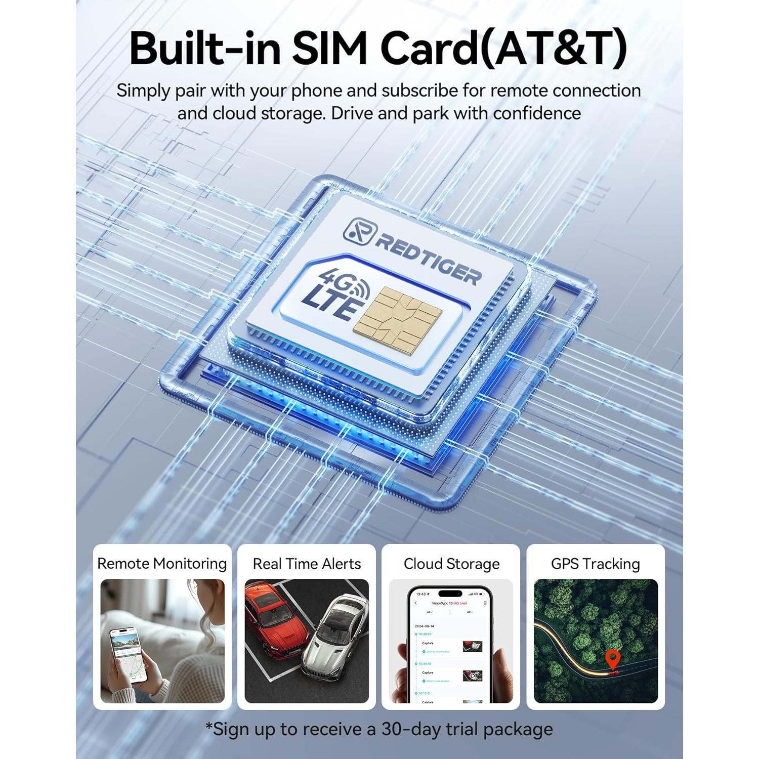 Cámara de Salpicadero 4G LTE REDTIGER VS10 2.5K + 1080P