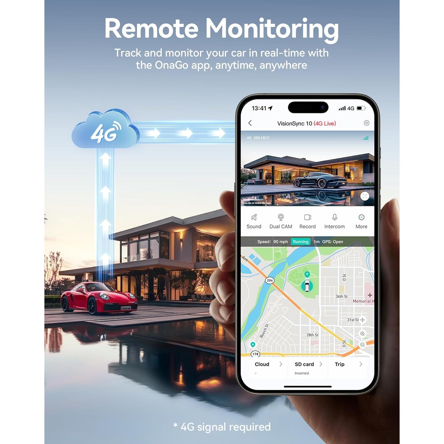 Cámara de Salpicadero 4G LTE REDTIGER VS10 2.5K + 1080P