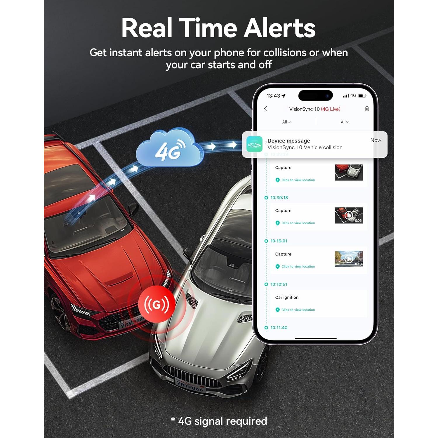 Cámara de Salpicadero 4G LTE REDTIGER VS10 2.5K + 1080P