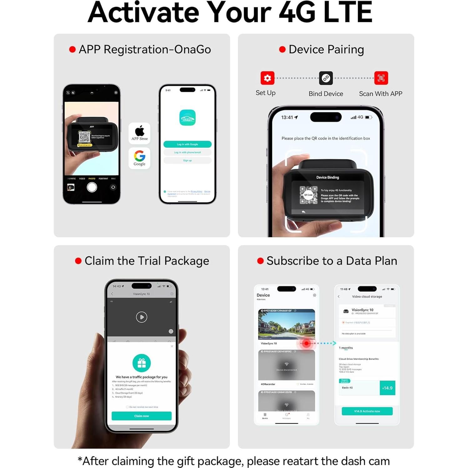 Cámara de Salpicadero 4G LTE REDTIGER VS10 2.5K + 1080P