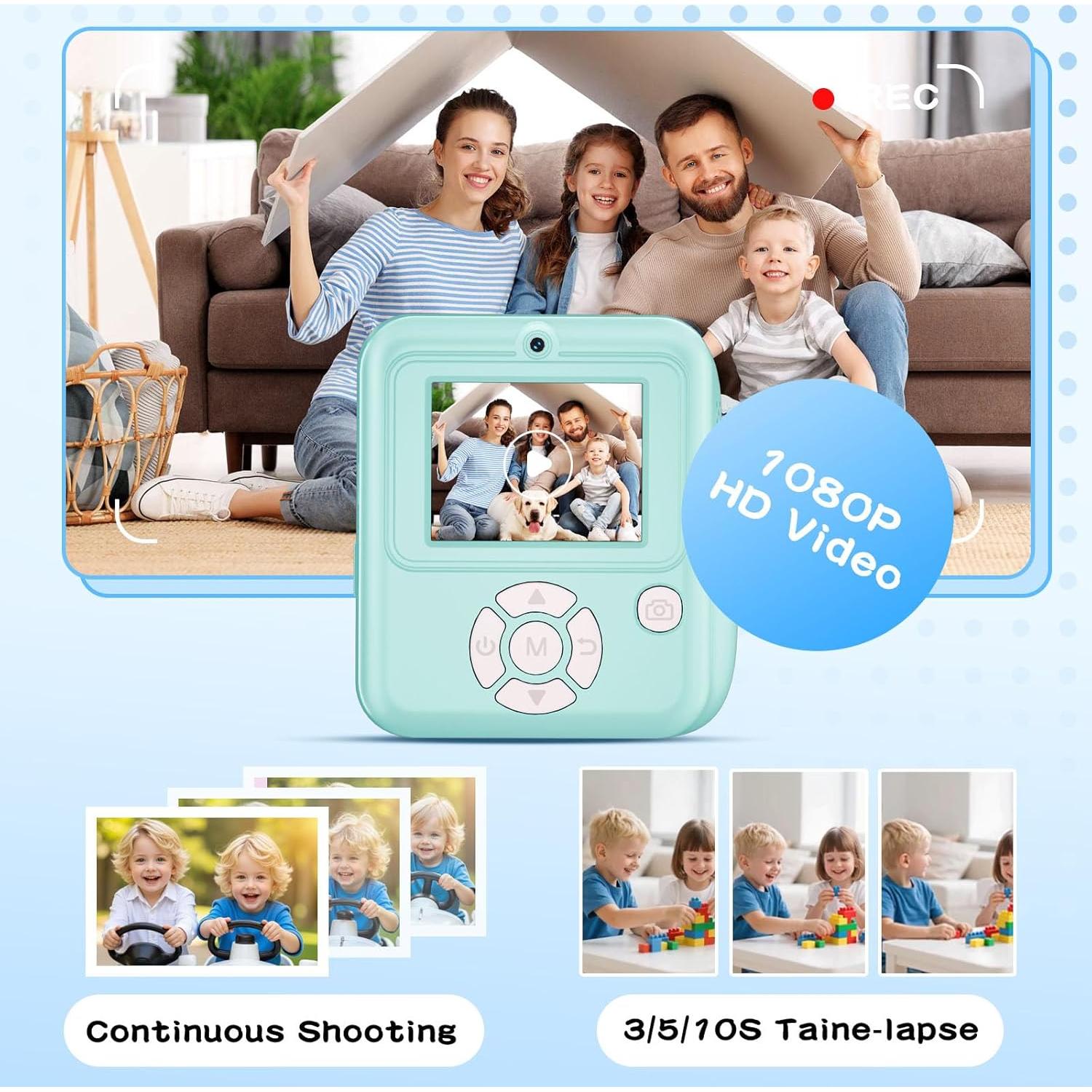 Cámara Instantánea para Niños MINIBEAR Q10 48MP Azul