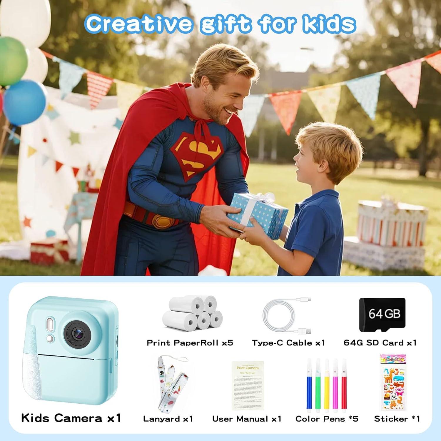 Cámara Instantánea para Niños MINIBEAR Q10 48MP Azul