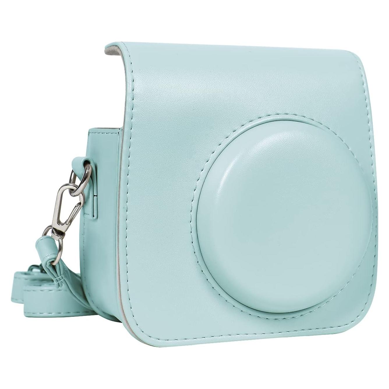Funda para cámara MOSISO Instax Mini 7+ cuero PU verde menta
