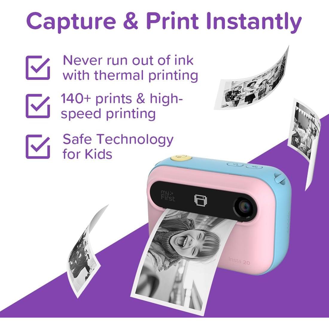 Cámara Digital Instantánea myFirst Insta 20 - 16MP, Algodón de Azúcar