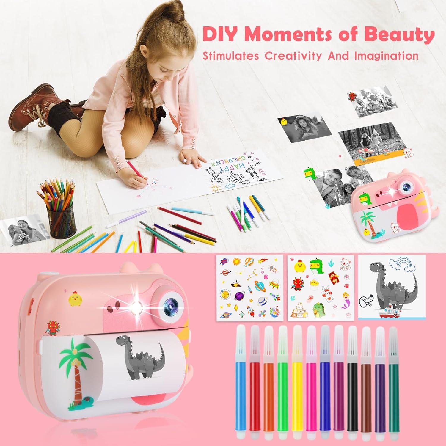 Kids Camera Instant Print,Children Digital Camera Toys with HD Video for Kids Aged 3-12,Christmas Birthday Festival Present for Girls Boys,with 7 Rolls Instant Paper,M3