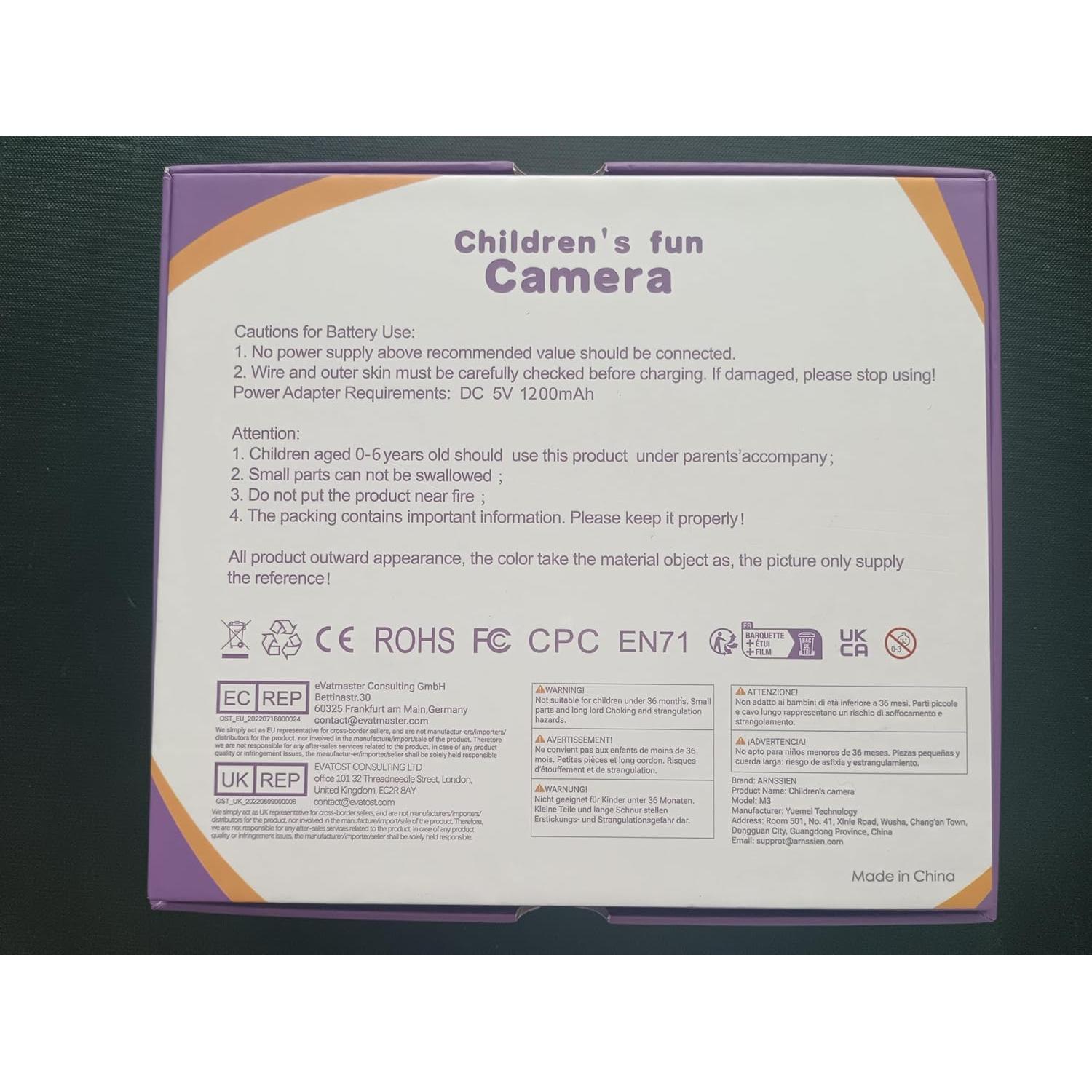 Kids Camera Instant Print,Children Digital Camera Toys with HD Video for Kids Aged 3-12,Christmas Birthday Festival Present for Girls Boys,with 7 Rolls Instant Paper,M3