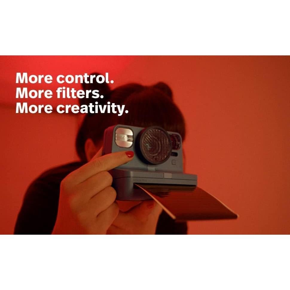 Polaroid Now+ Gen 2 Instant Camera, Black, Bluetooth Now Plus Film Camera with 5 Piece Lens Filter Kit & Pouch, 8 Color Film, Works with Polaroid i-Type and 600 Film, and Lens Cleaning Cloth