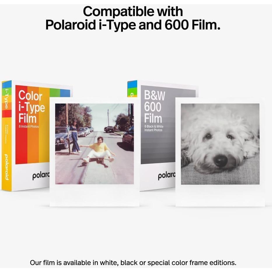 Polaroid Now+ Gen 2 Instant Camera, Black, Bluetooth Now Plus Film Camera with 5 Piece Lens Filter Kit & Pouch, 8 Color Film, Works with Polaroid i-Type and 600 Film, and Lens Cleaning Cloth
