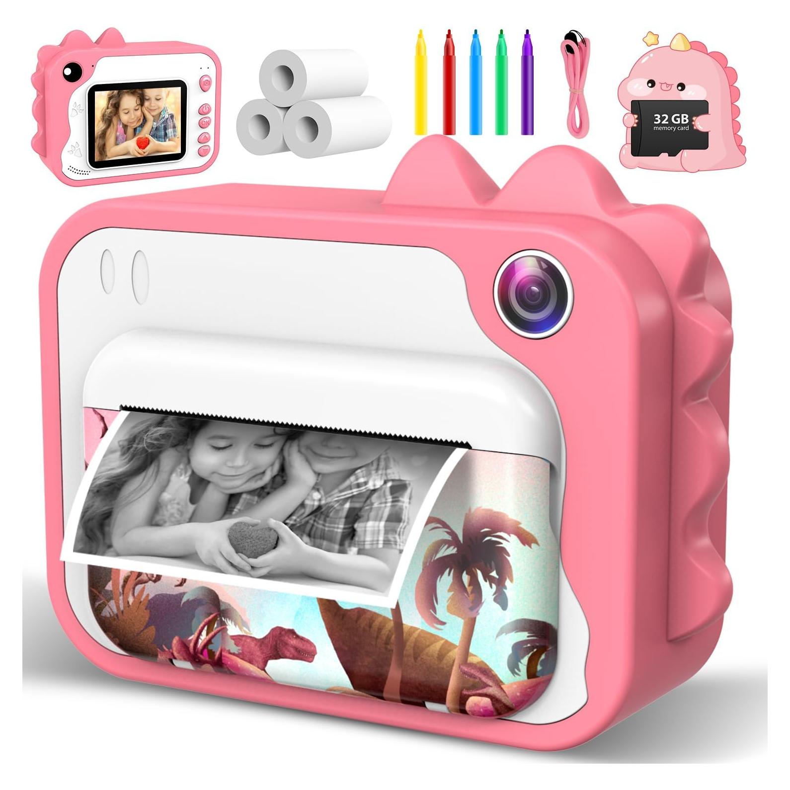 Cámara Instantánea Usteetic para Niños Rosa 20MP Video 1080P