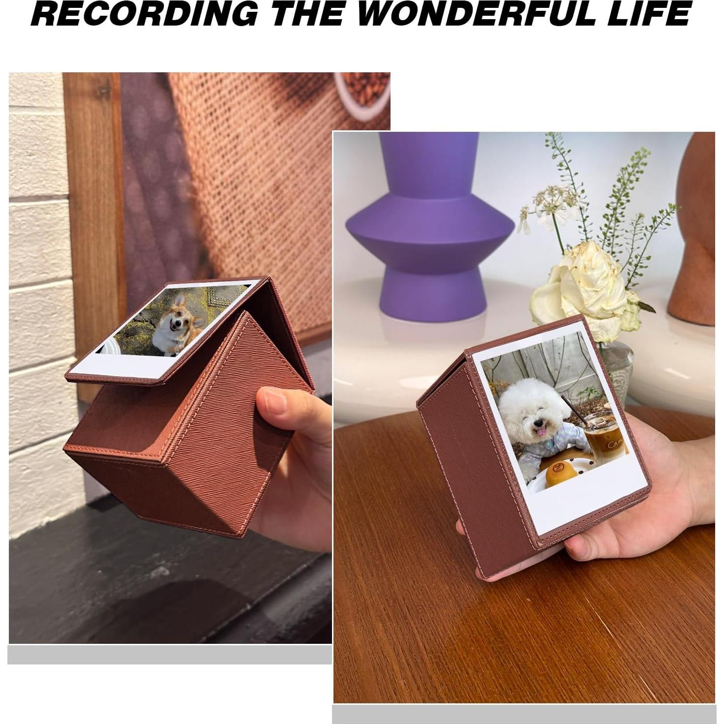 Funda para Fotos Instantáneas WOGOZAN Marrón - 50+ Películas