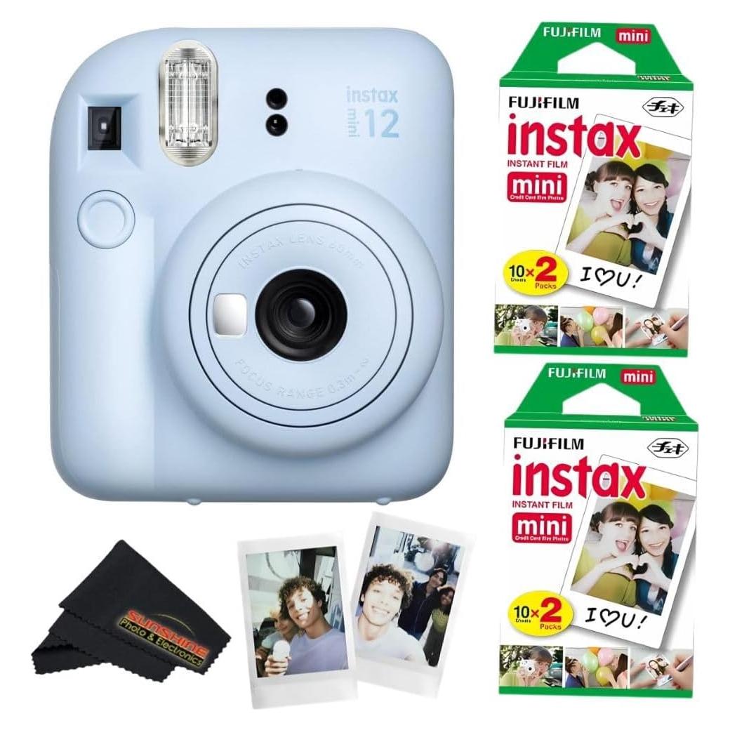 Cámara instantánea Fujifilm Instax Mini 12 + 40 fotos + paño