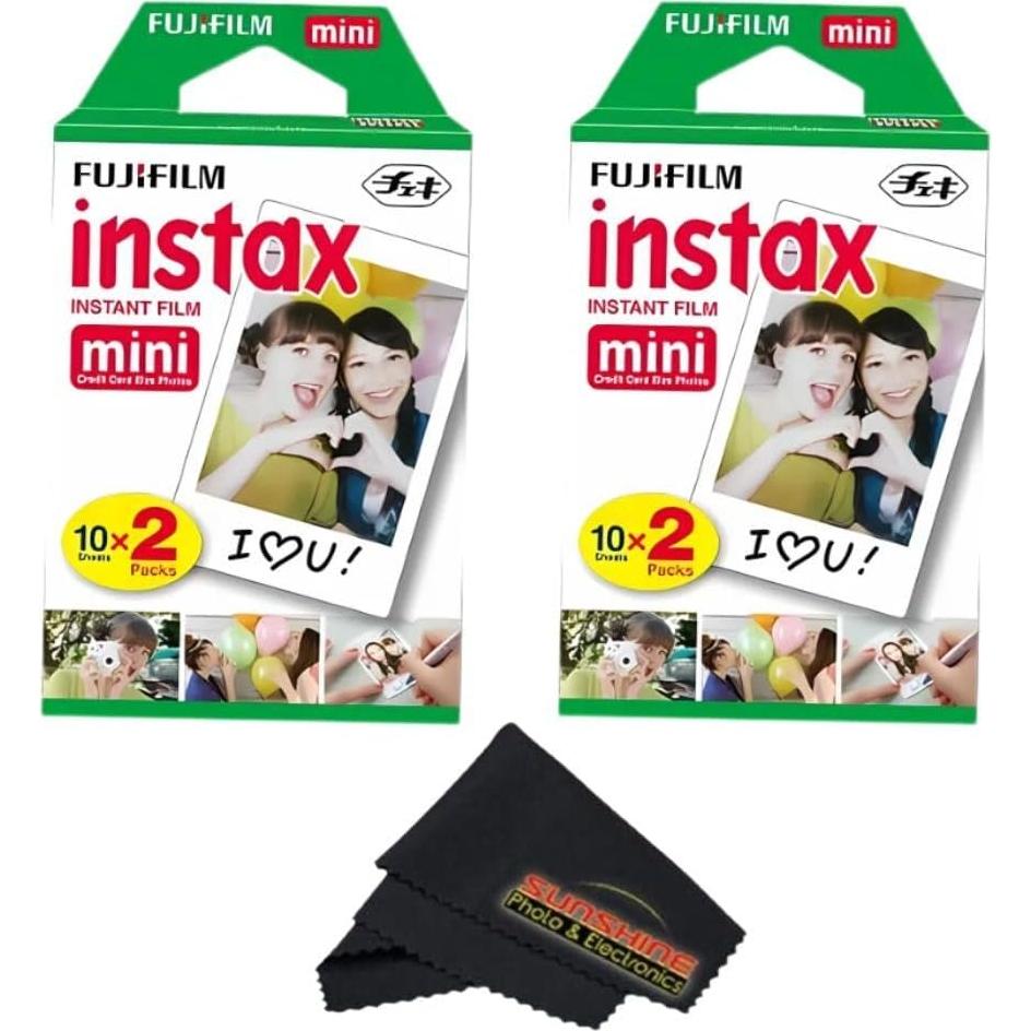 Cámara instantánea Fujifilm Instax Mini 12 + 40 fotos + paño