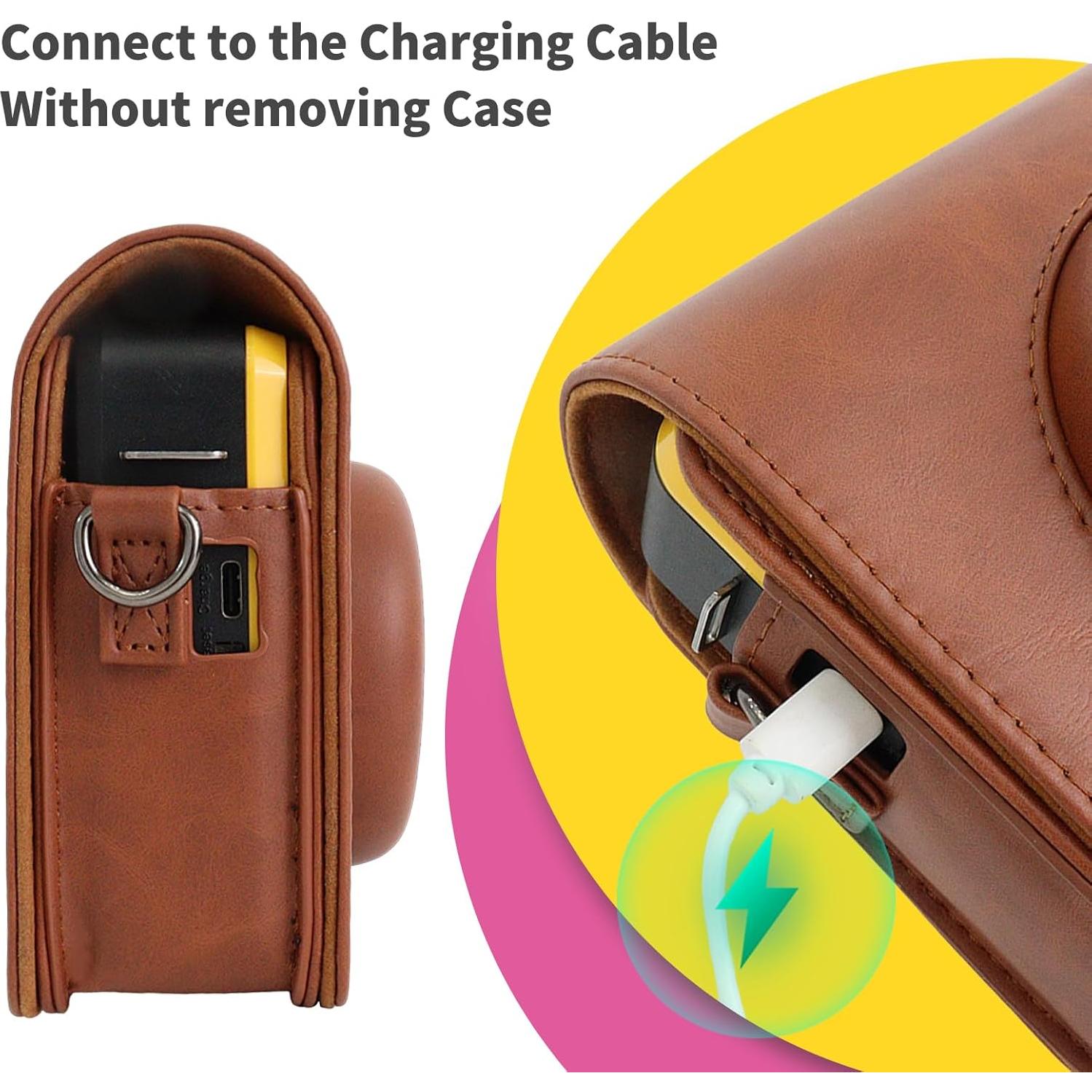 Funda de PU de Cuero MUZIRI KINOKOO para Kodak Mini Shot 2 Retro C210R - Marrón