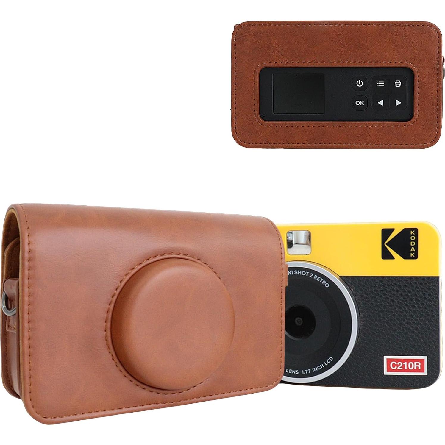 Funda de PU de Cuero MUZIRI KINOKOO para Kodak Mini Shot 2 Retro C210R - Marrón