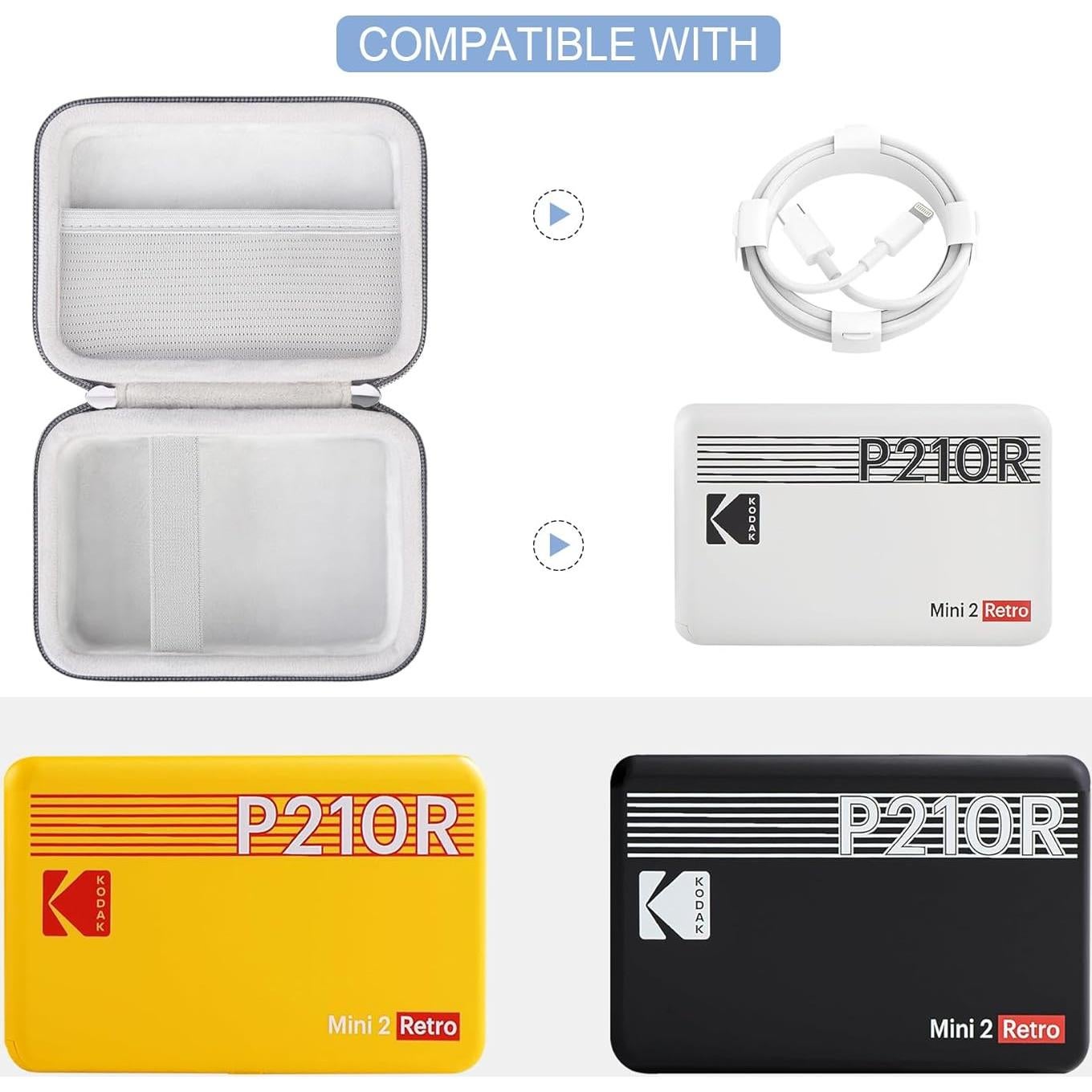 Funda Dura para Impresora Kodak Mini 2 Retro 4PASS Gris