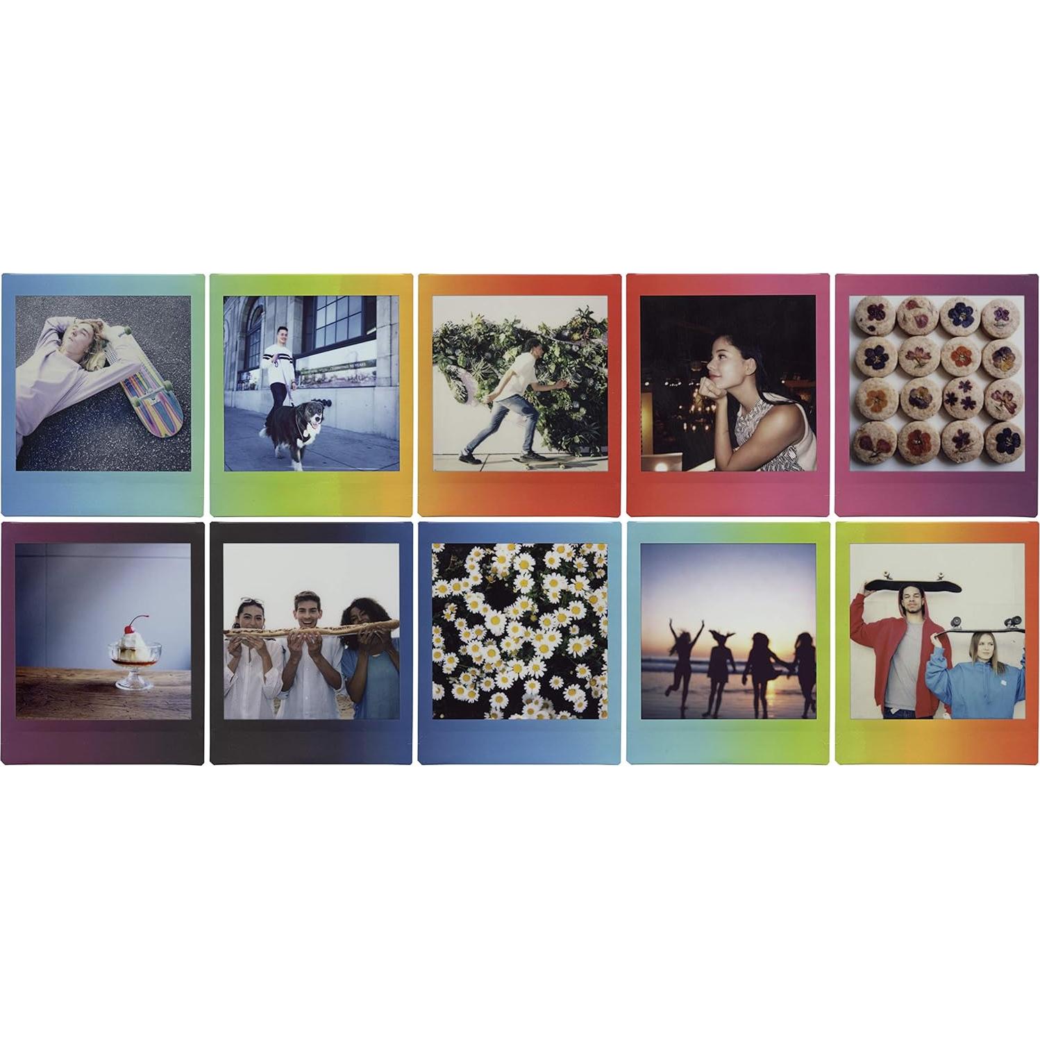 Fujifilm Instax Square Película Monocromática y Arcoíris - 10 Hojas