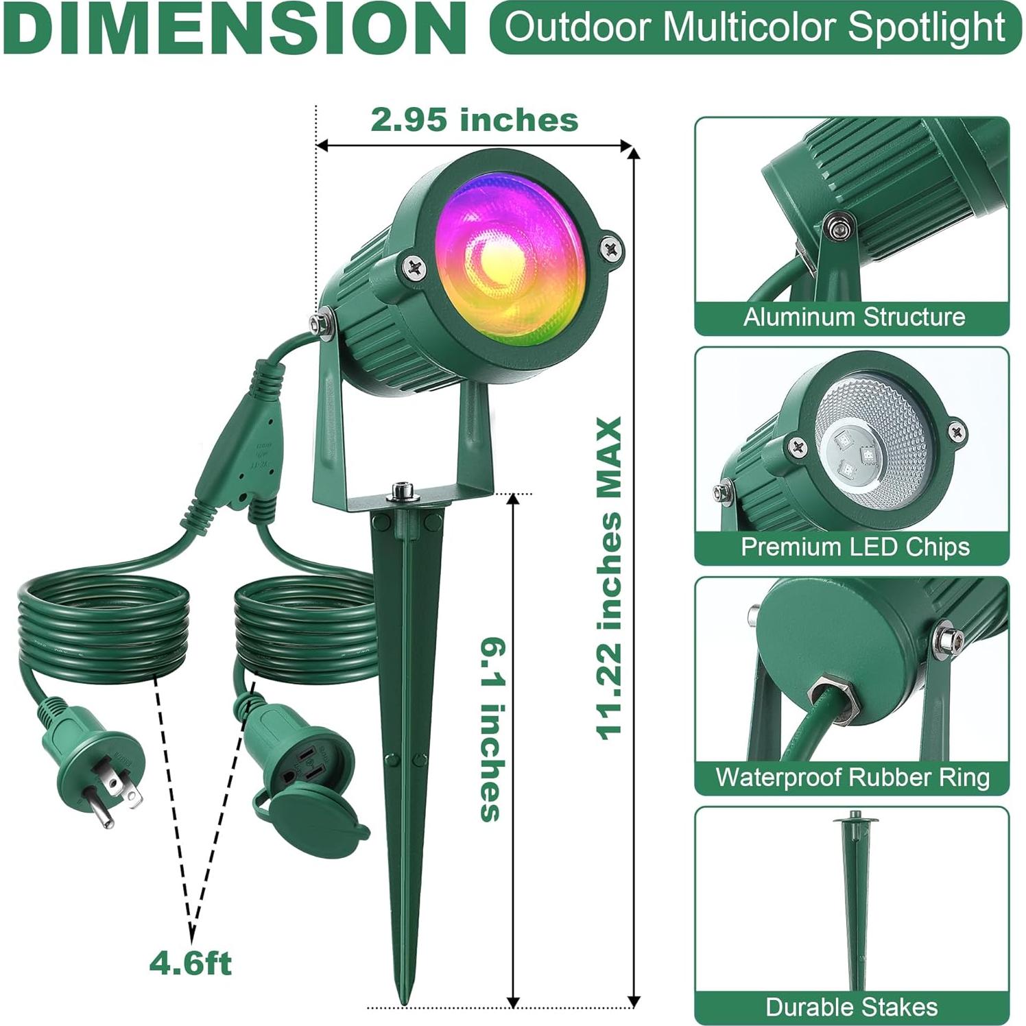 Foco LED RGB Enhon 2 Piezas Exterior a Prueba de Agua