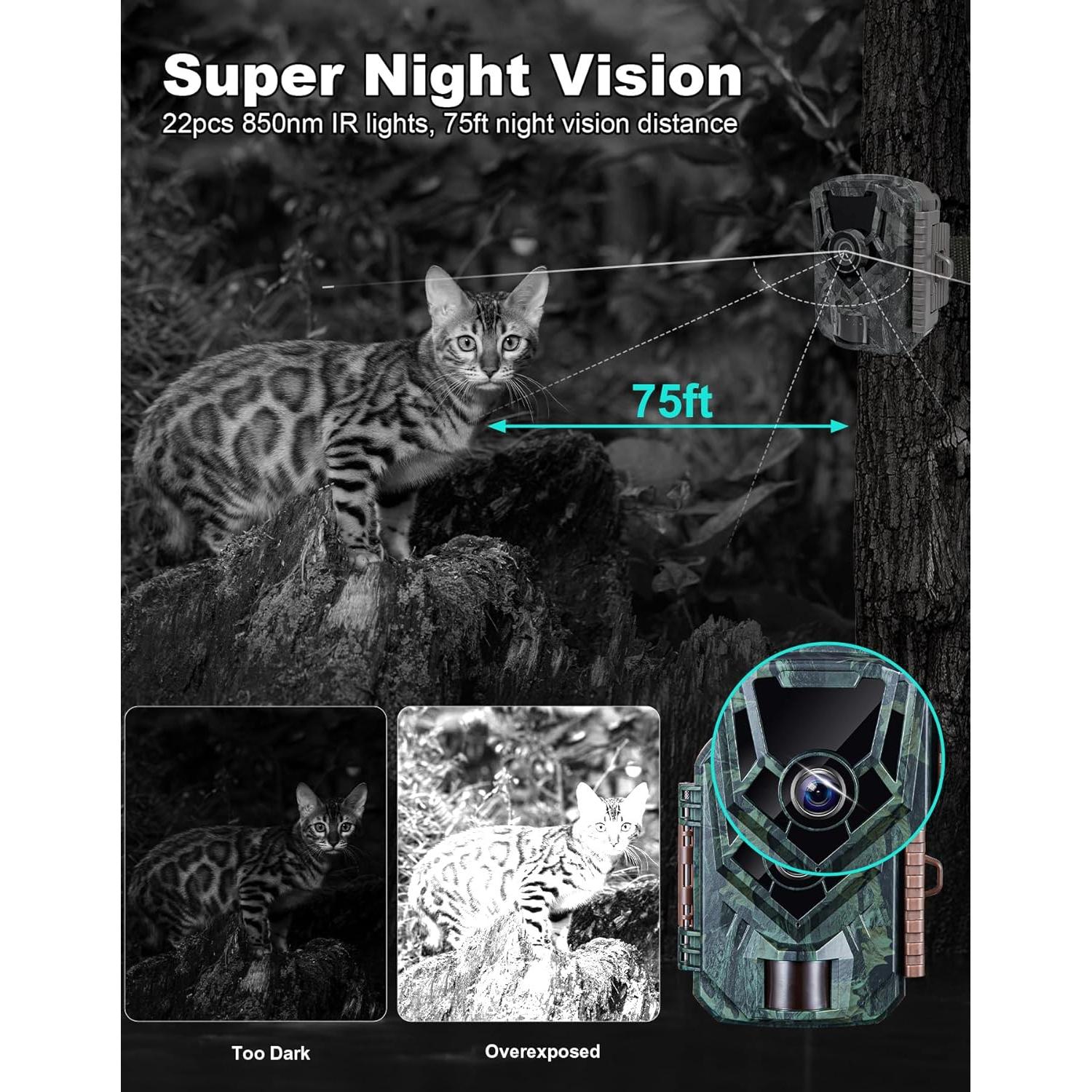 Cámara de Sendero KJK GE-HC201-1 36MP 2.7K Visión Nocturna