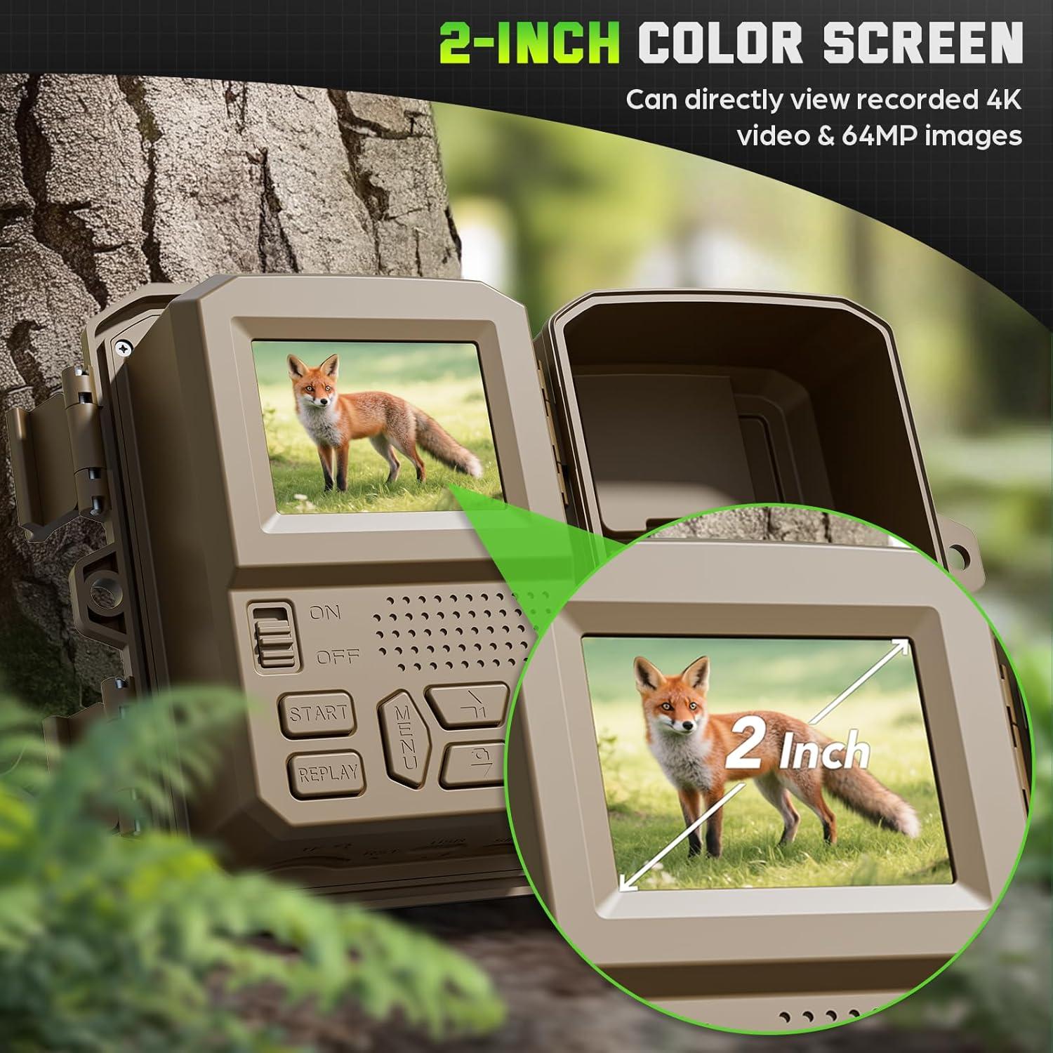 Cámara de sendero VIDVIS 4K 64MP con visión nocturna IP66