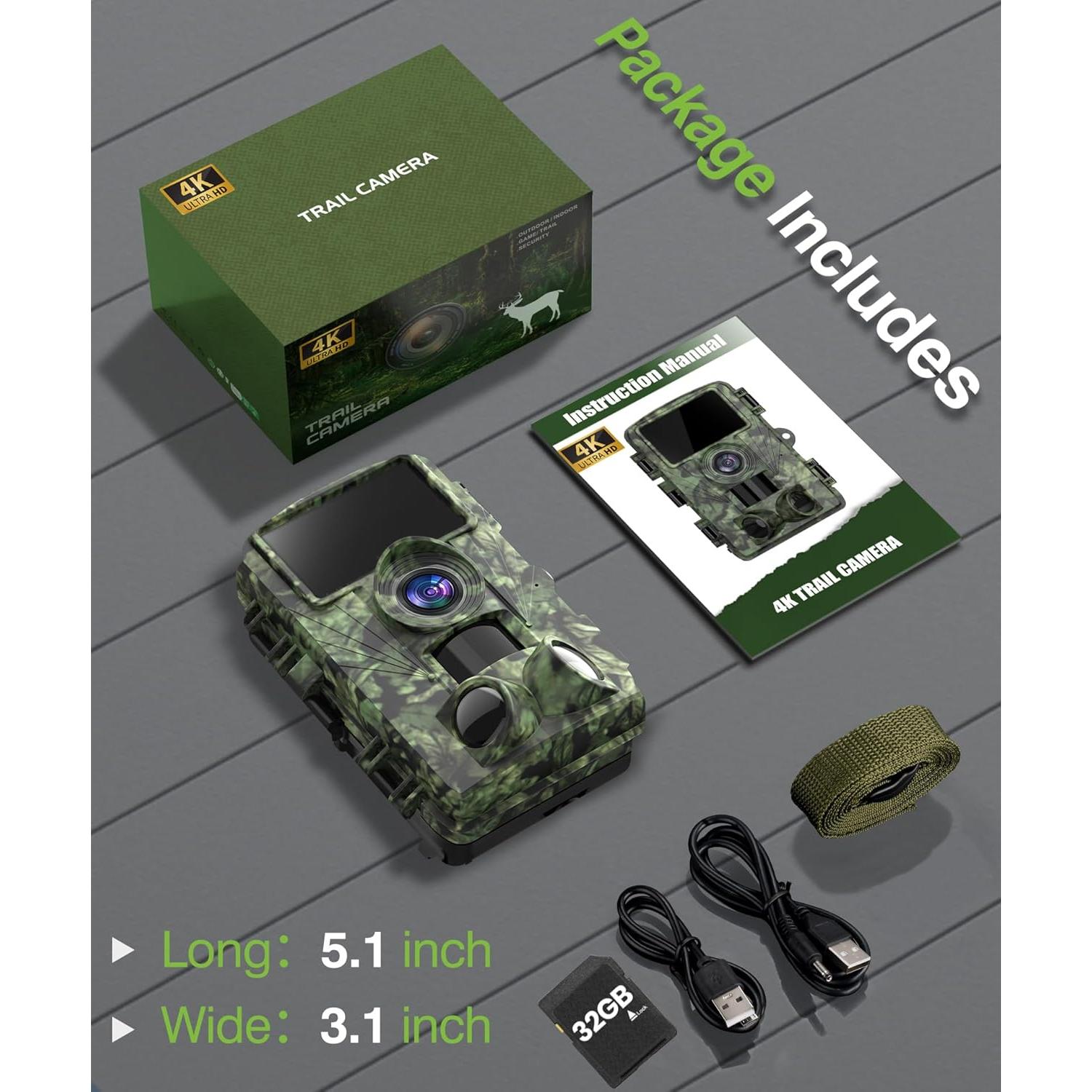 Cámara de sendero Dargahou 4K 48MP WiFi IP66 visión nocturna