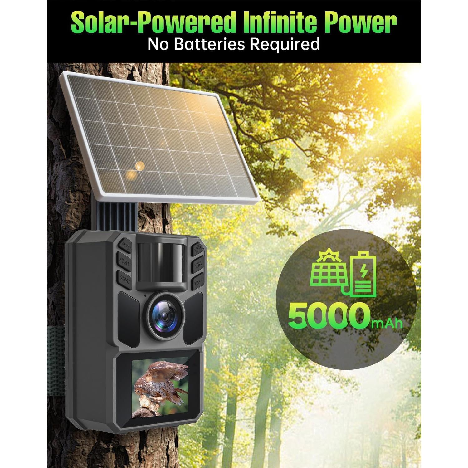 Cámara de Caza Solar FKPCAM 64MP con Batería 5000mAh IP67