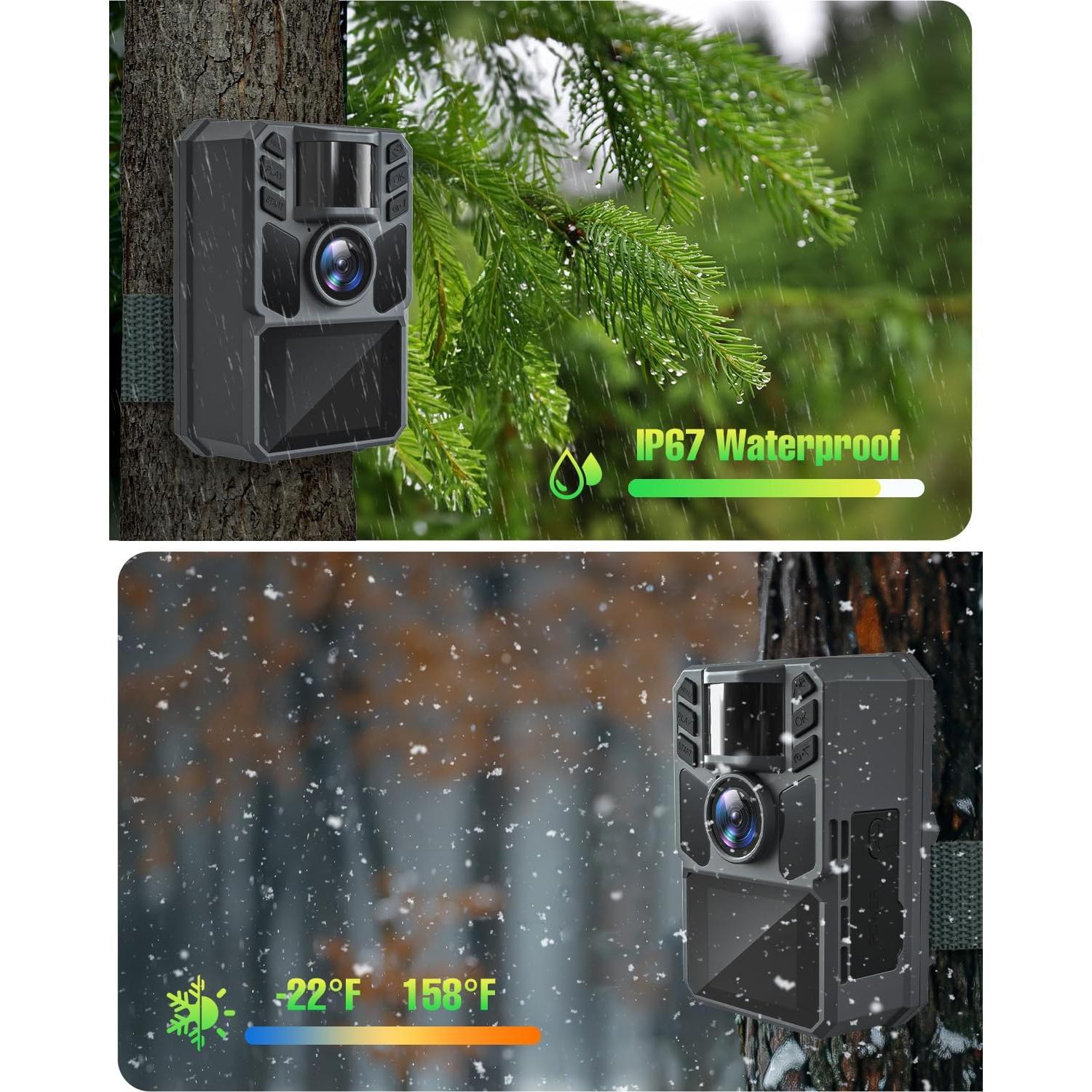 Cámara de Caza Solar FKPCAM 64MP con Batería 5000mAh IP67