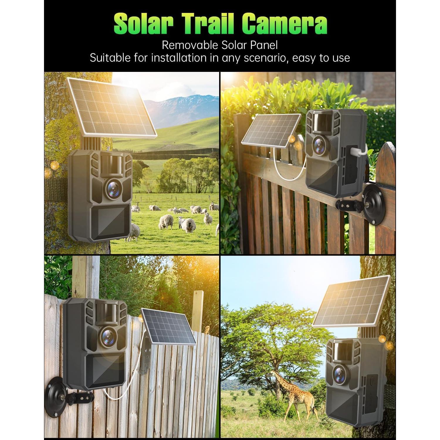 Cámara de Caza Solar FKPCAM 64MP con Batería 5000mAh IP67