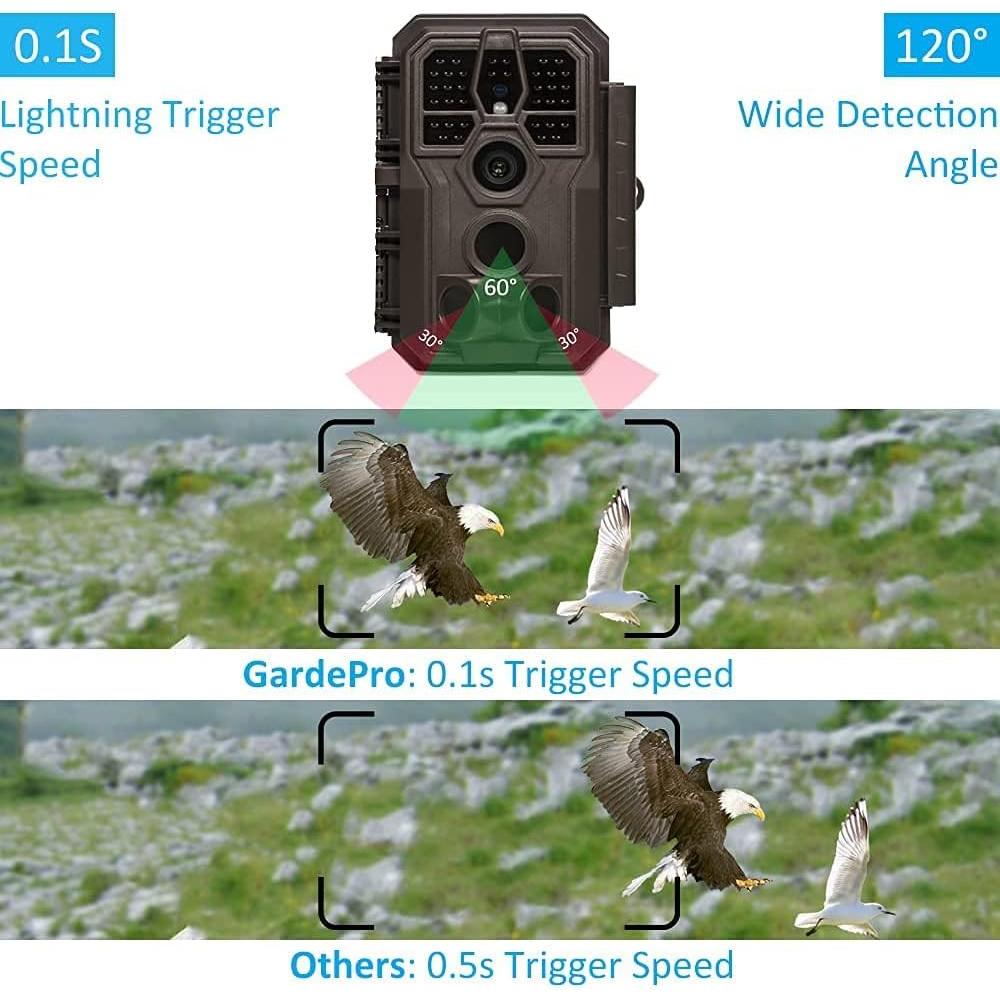 Cámara de sendero GardePro E5, 48MP, 1296p, visión nocturna