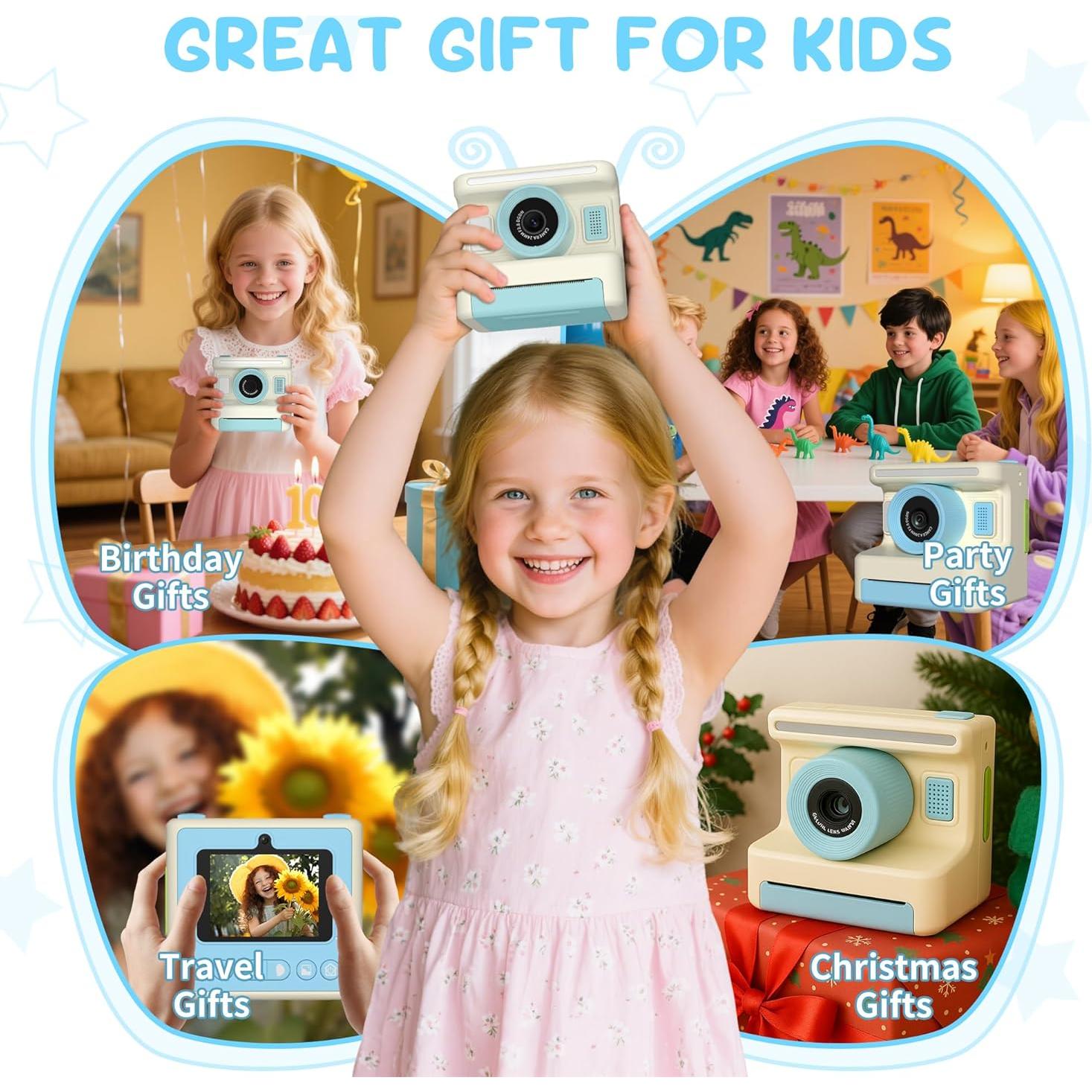 Cámara Instantánea para Niños SINDEER M16 48MP Azul