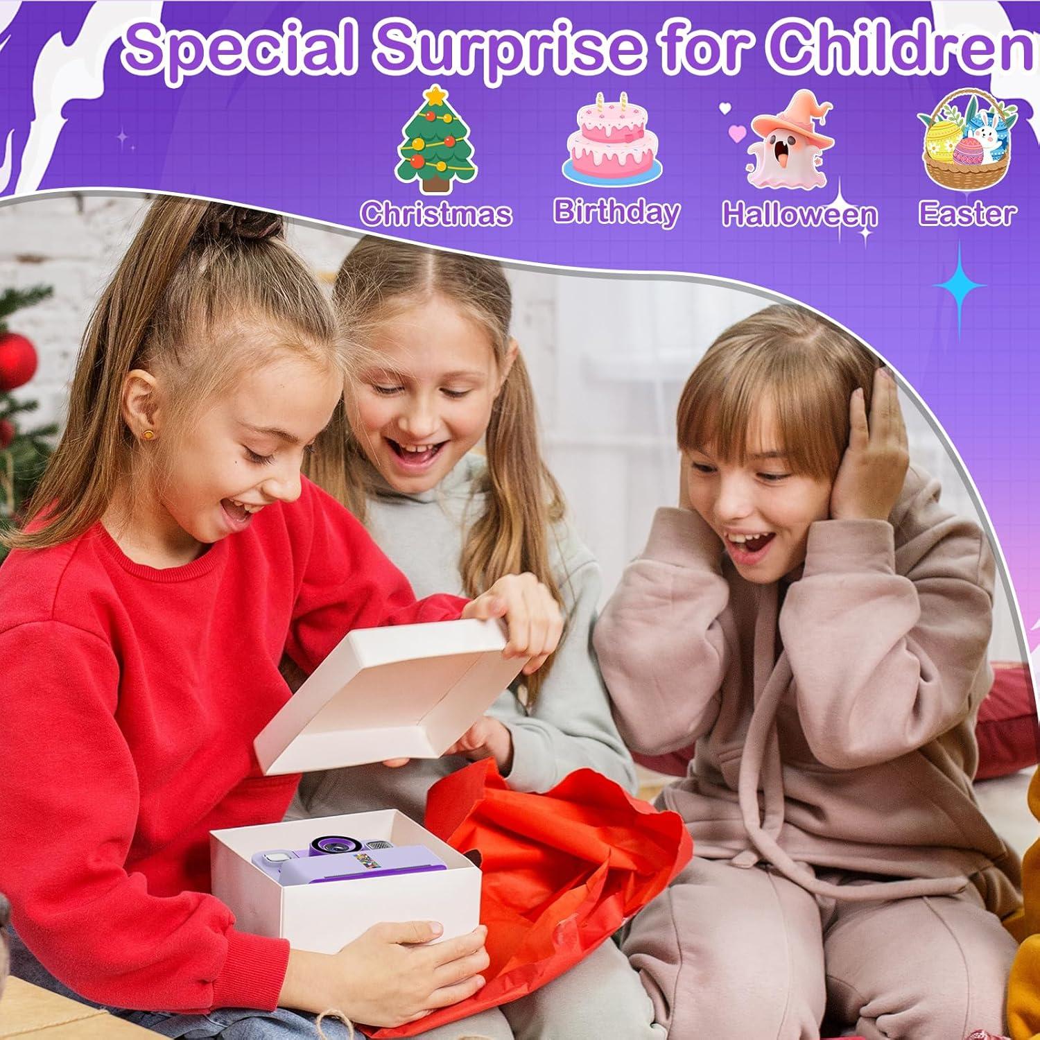 Cámara Instantánea para Niños GTG A30 Púrpura con 3 Rollos