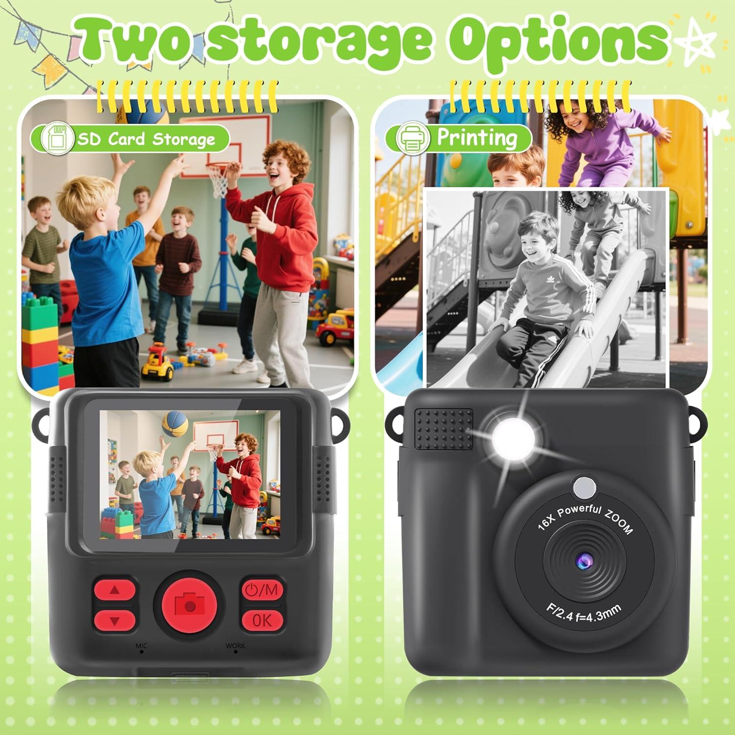 Cámara Instantánea WEEFUN para Niños 1080P 32GB Negra