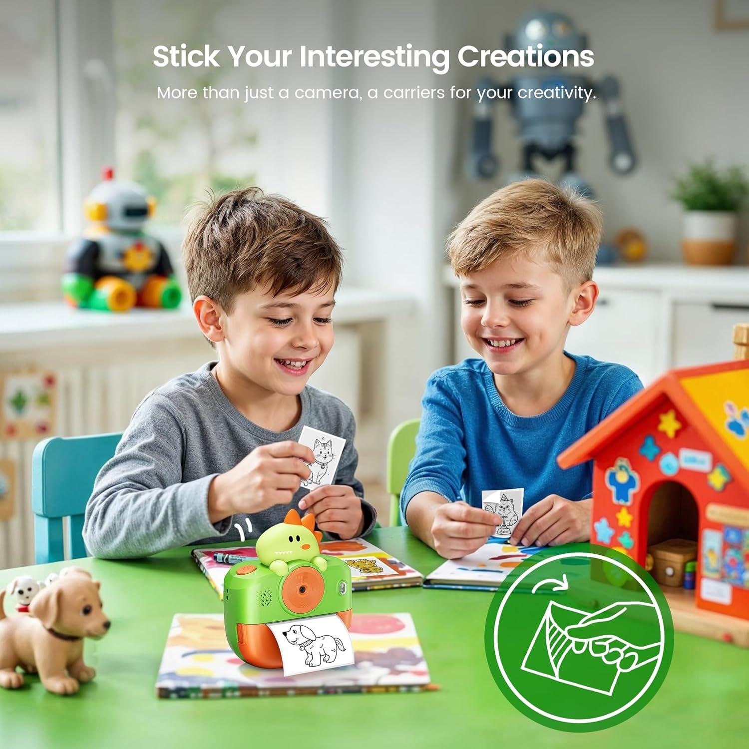 Cámara Infantil Instantánea Liscuty K23 Dinosaurio Bluetooth