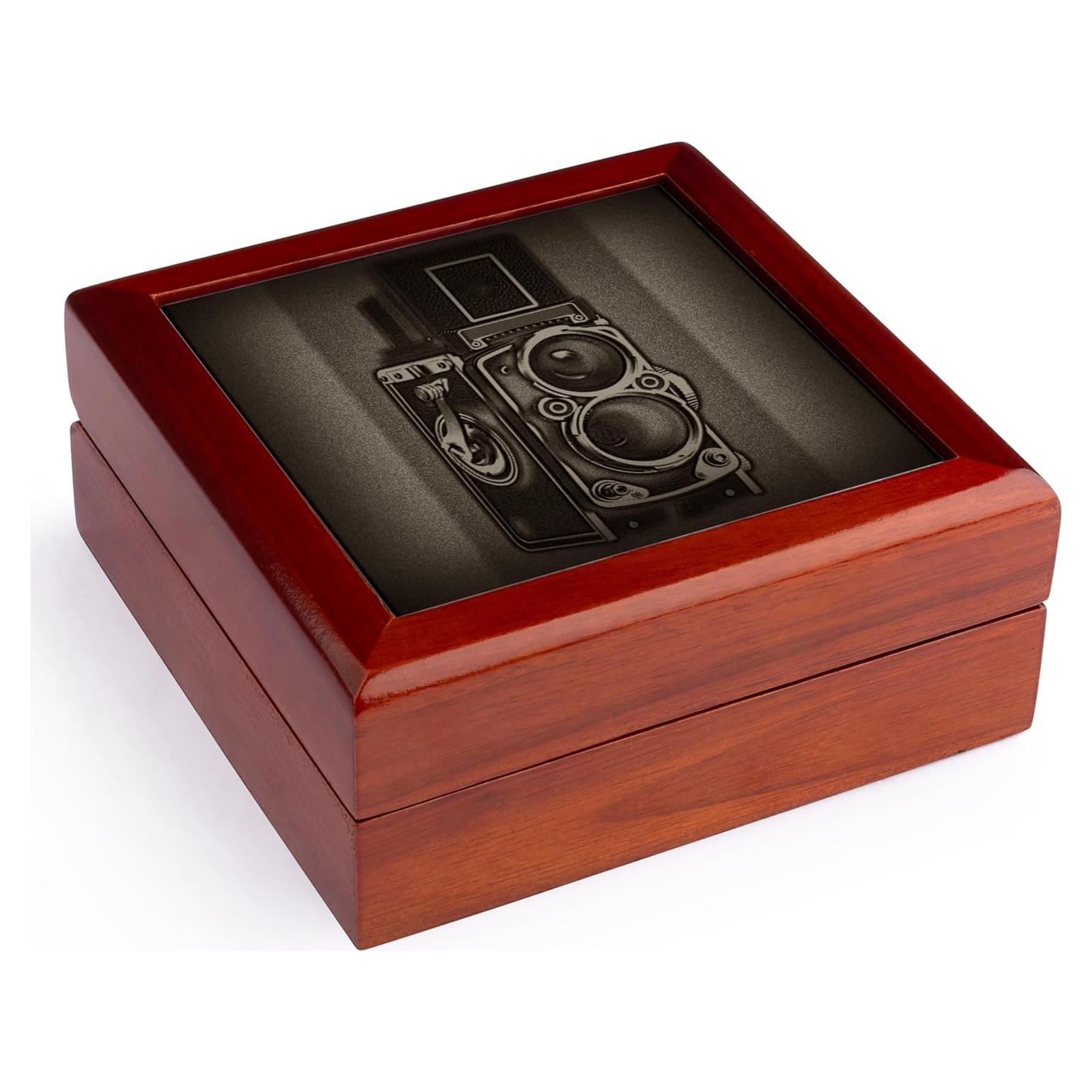 Caja de Joyería Decorativa 3dRose de Madera 14x14 cm