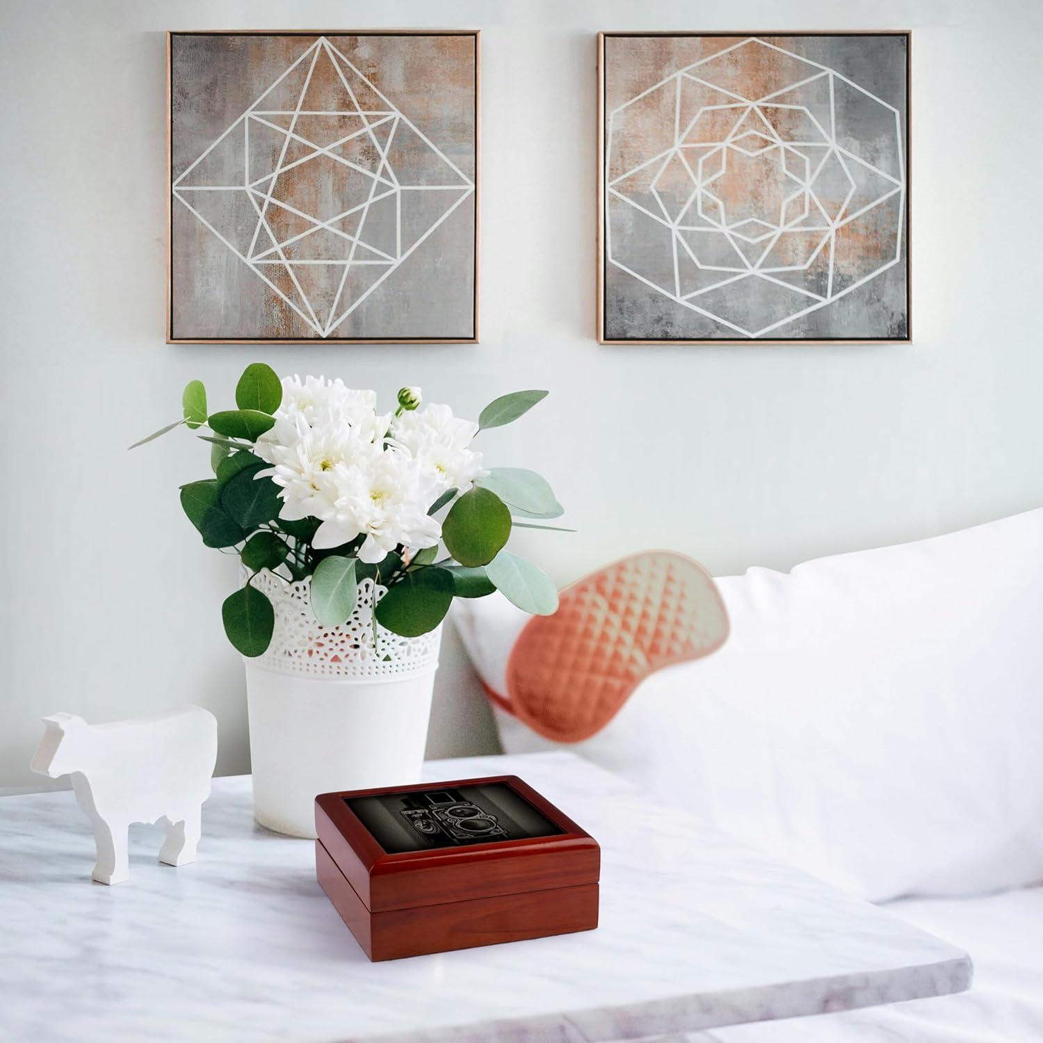 Caja de Joyería Decorativa 3dRose de Madera 14x14 cm