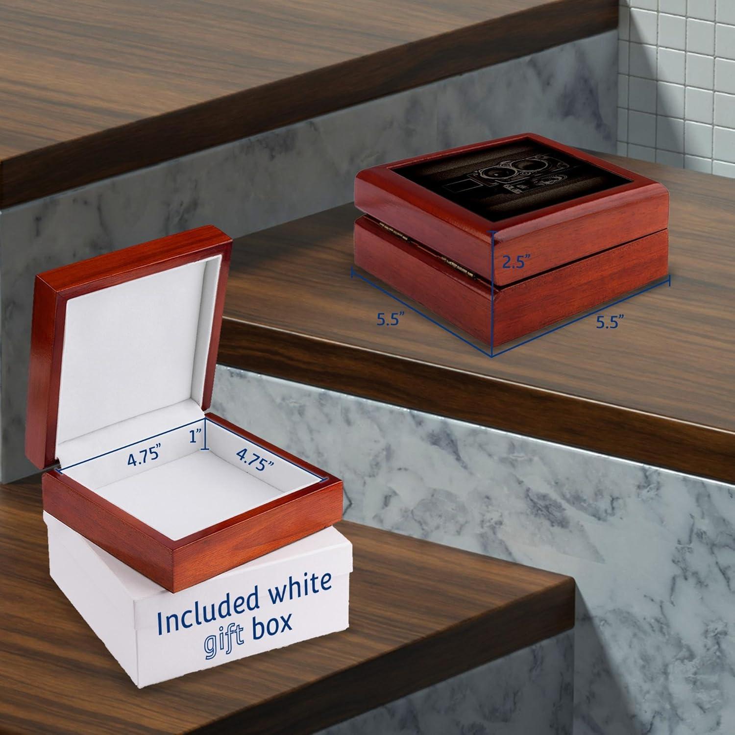 Caja de Joyería Decorativa 3dRose de Madera 14x14 cm