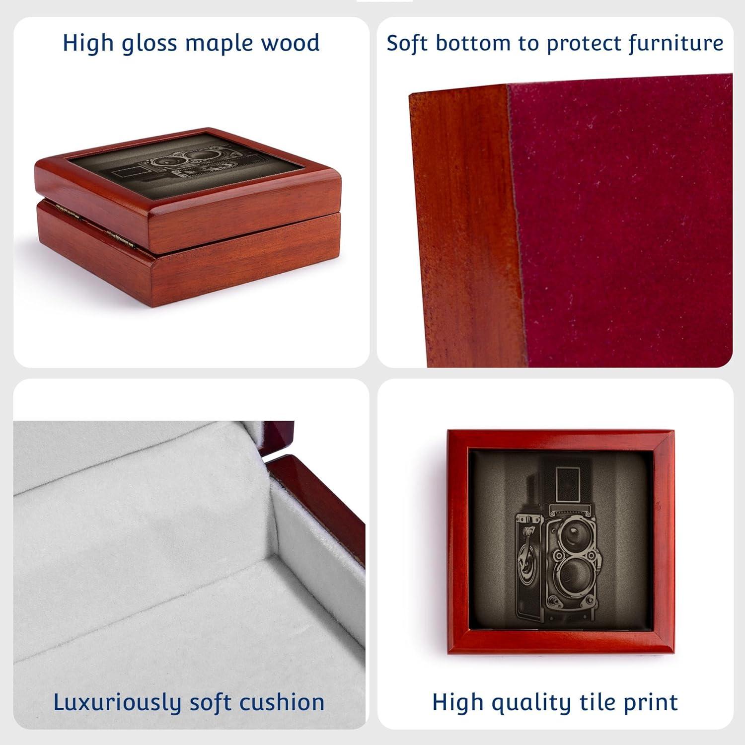 Caja de Joyería Decorativa 3dRose de Madera 14x14 cm